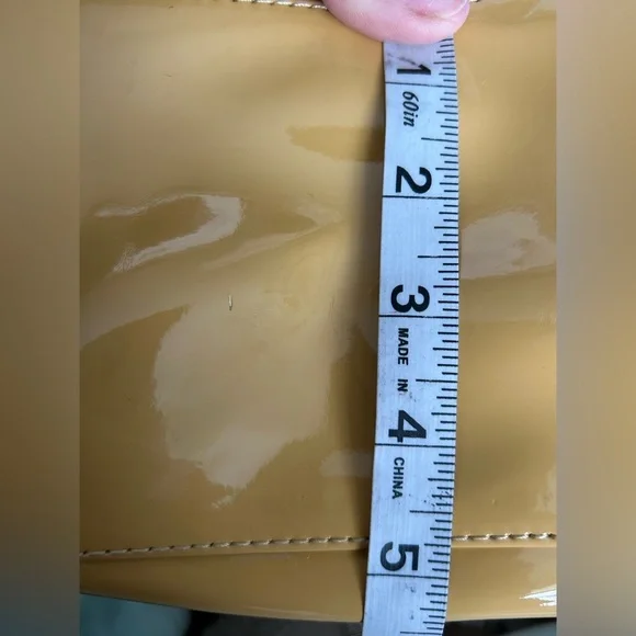 Kelly & Katie Faux Patent Leather Shoulder Purse in Muted Yellow Gold - Picture 7 of 10